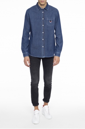 Tiger head-embroidered denim shirt, zdjęcie 2 Tiger head-embroidered denim shirt od Kenzo